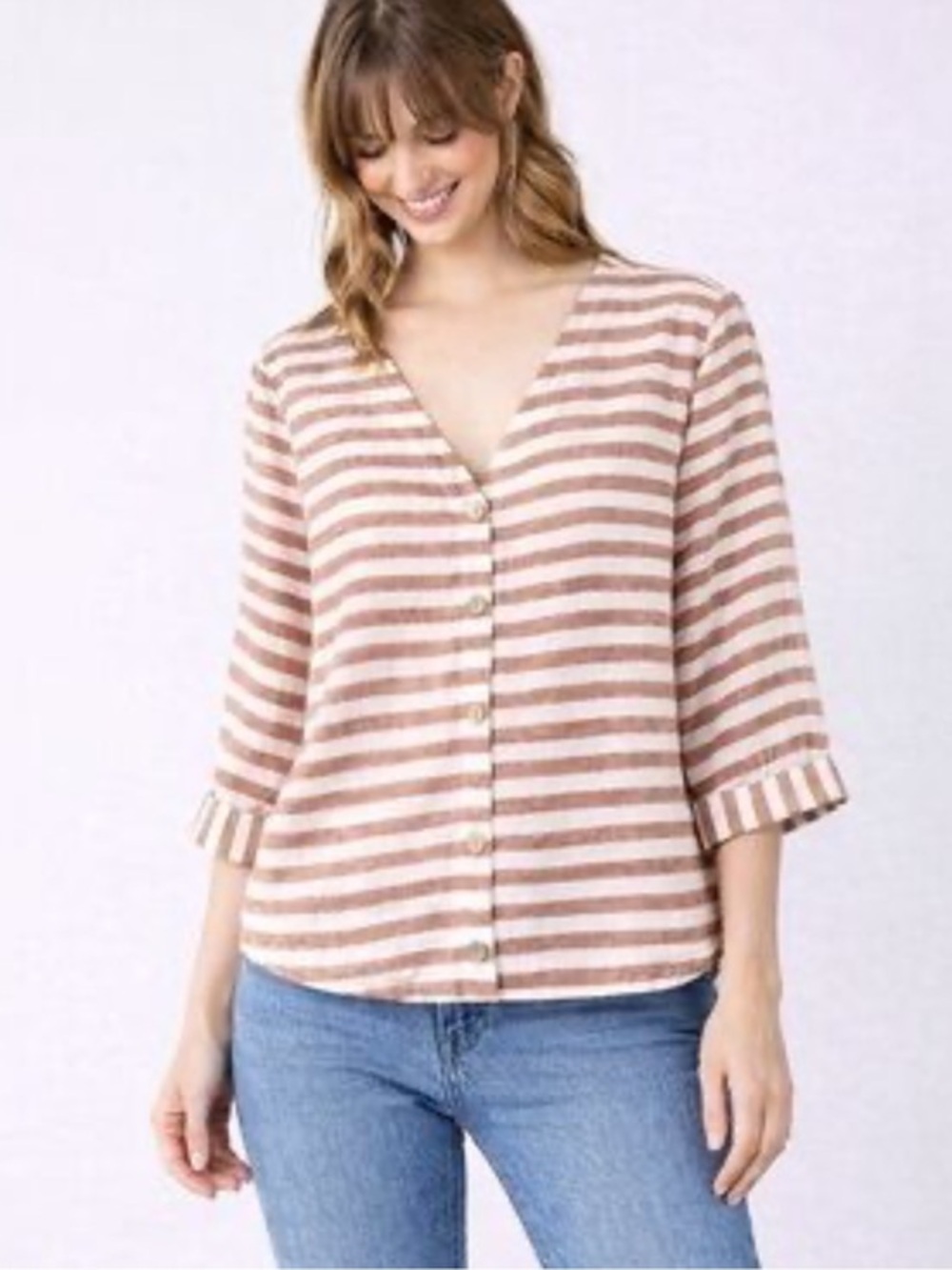 Rachel Zoe Linen Button Front Top Sz L